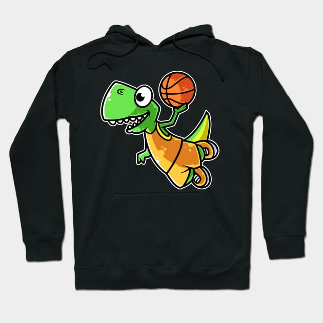 Tyrannosaurus Rex Basketball Team Sports B-ball Dinosaur design Hoodie by theodoros20